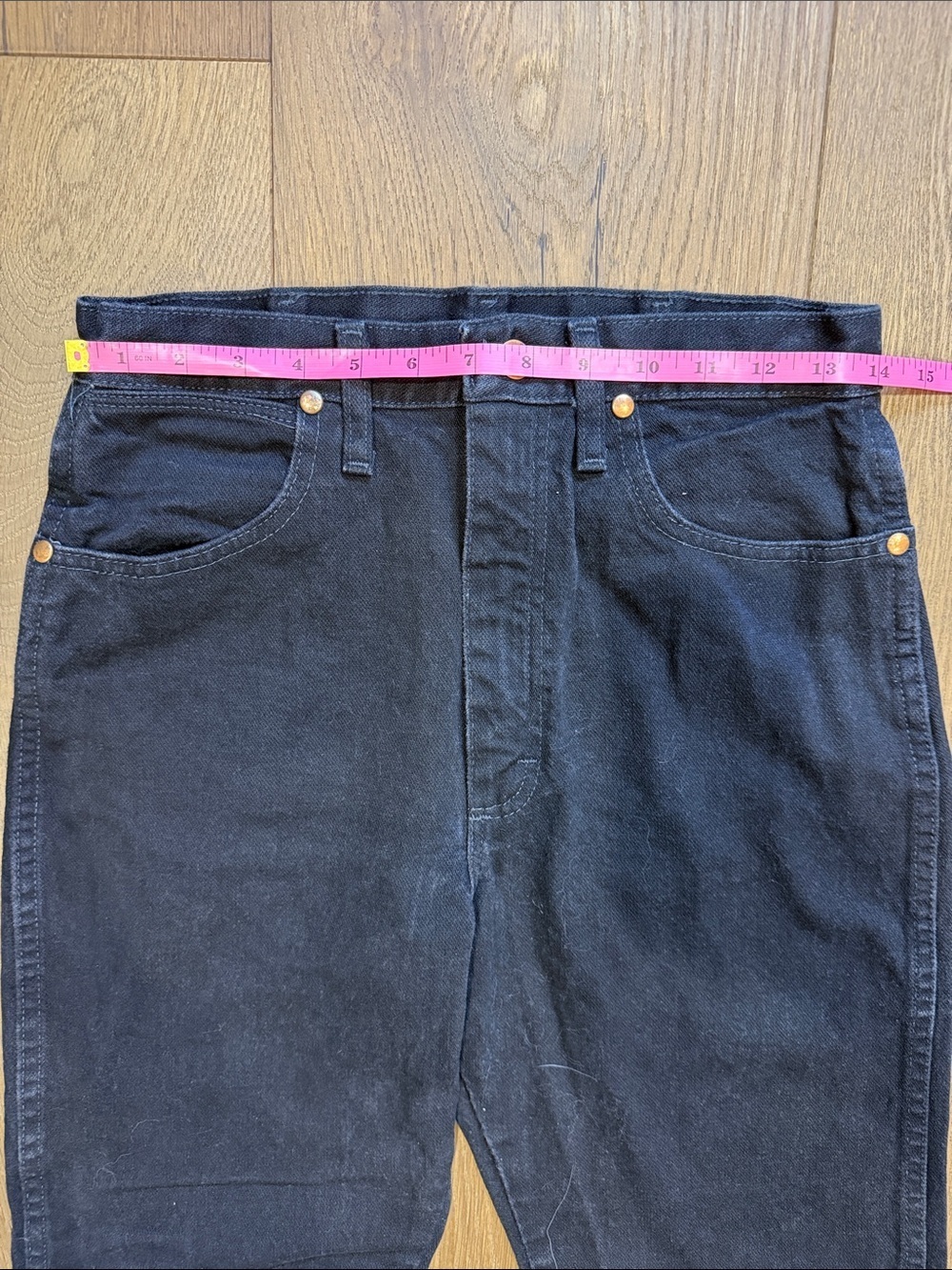 Vintage Wrangler Black Cowboy Cut Slim Fit Tapered High Rise Jeans - Picture 6 of 9